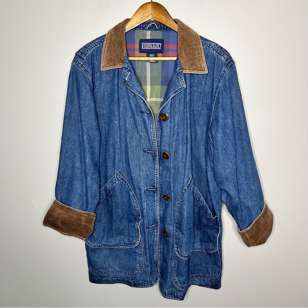 Vintage Lands’ End 90s Denim/Corduroy Chore Coat Size Medium